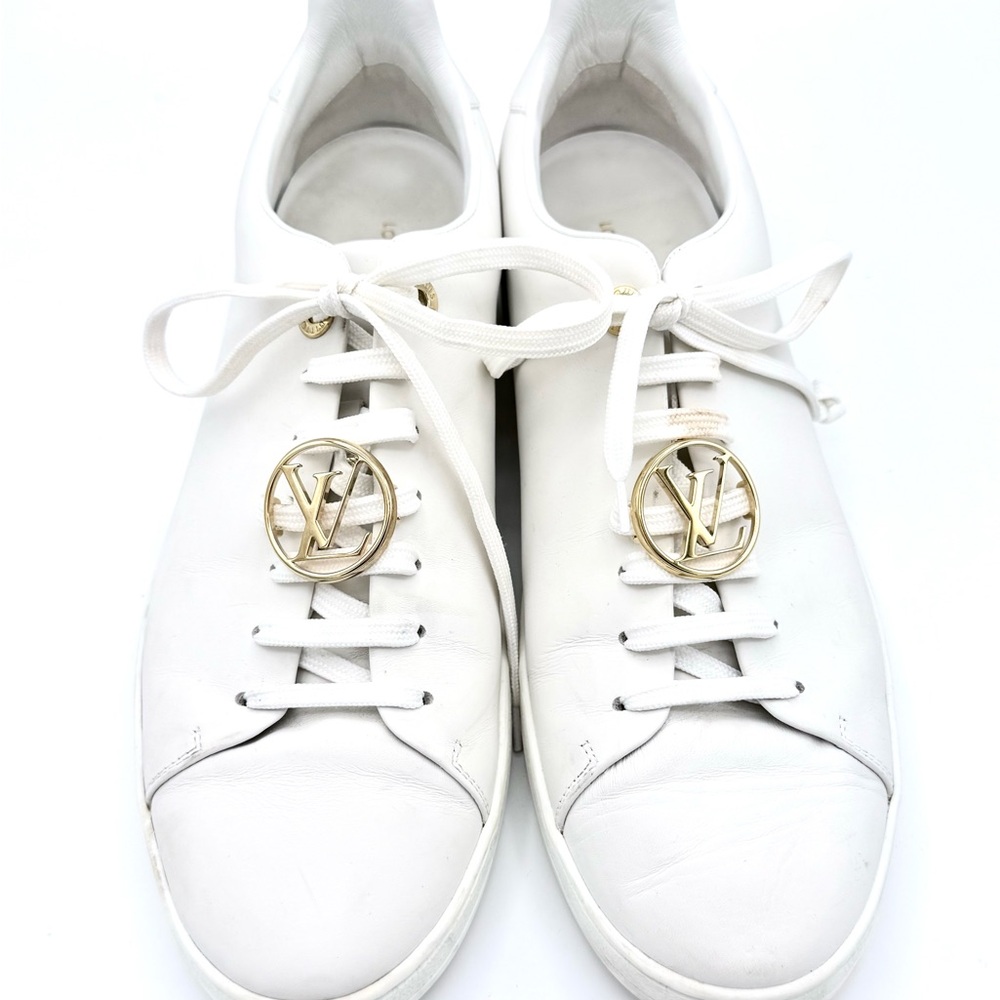 Louis Vuitton Front Row White Leather Women's Sneakers (1/2 proceeds to charity)